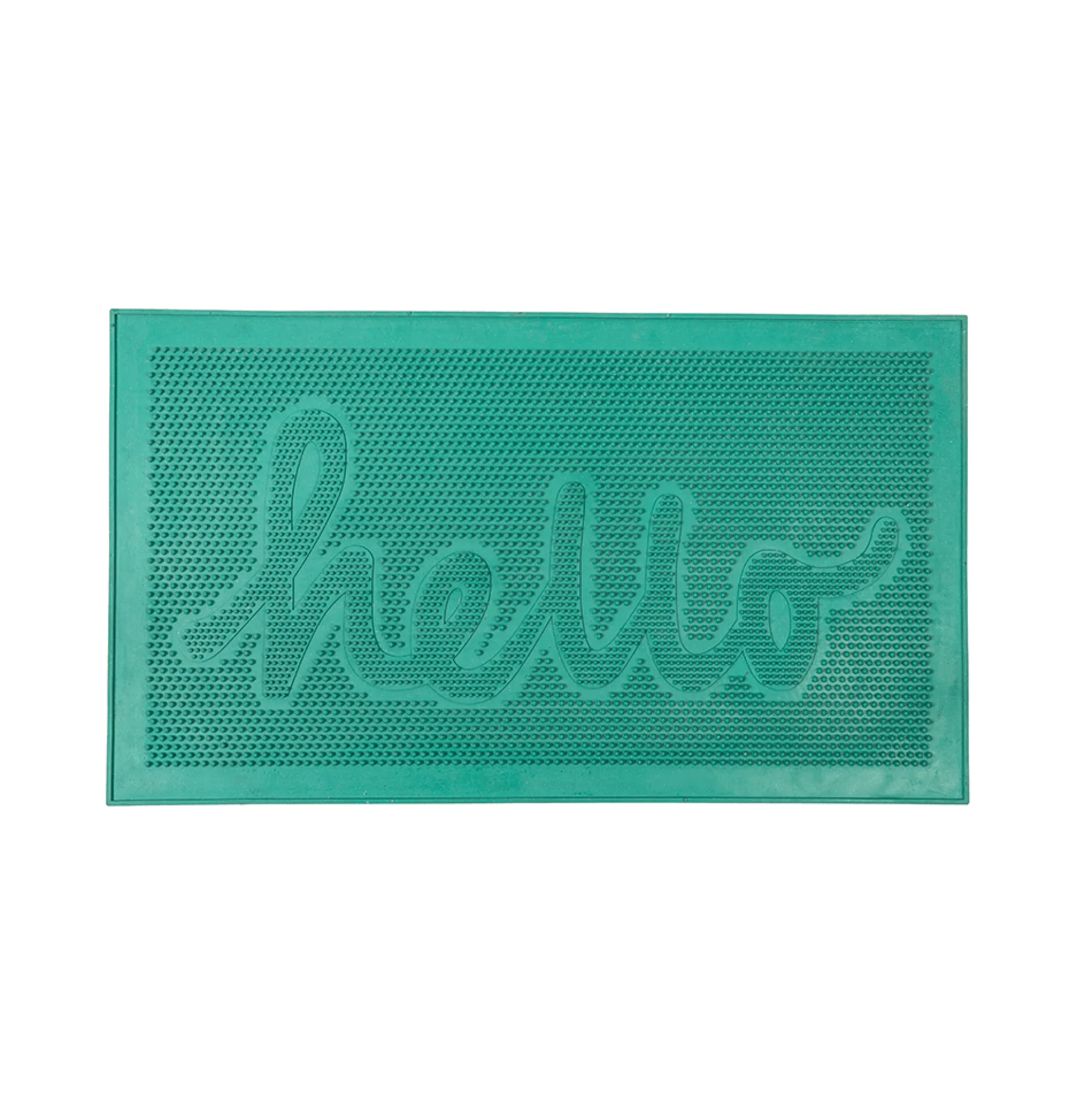 Felpudo de goma “Hello” verde