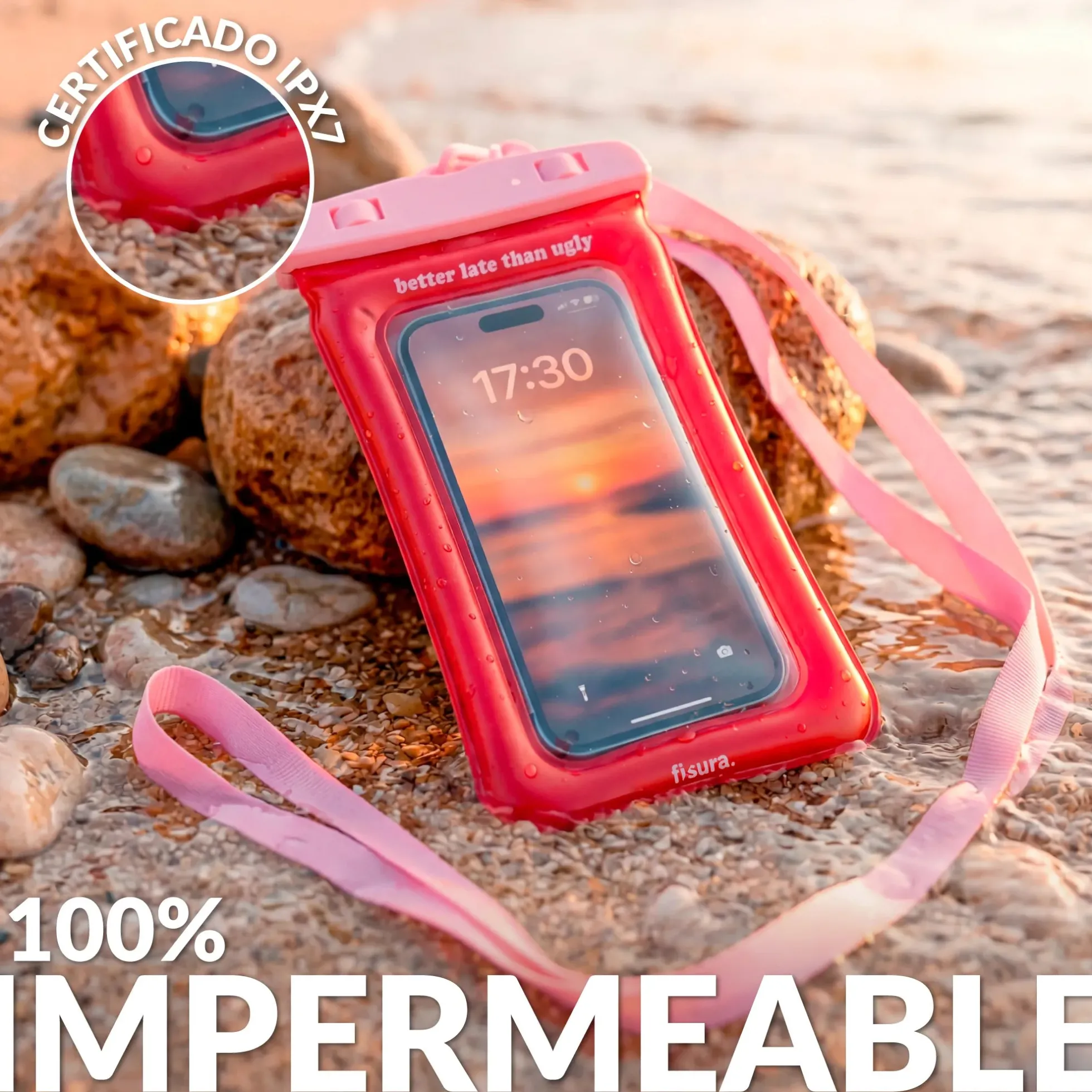 Funda móvil waterproof "Better late than ugly"