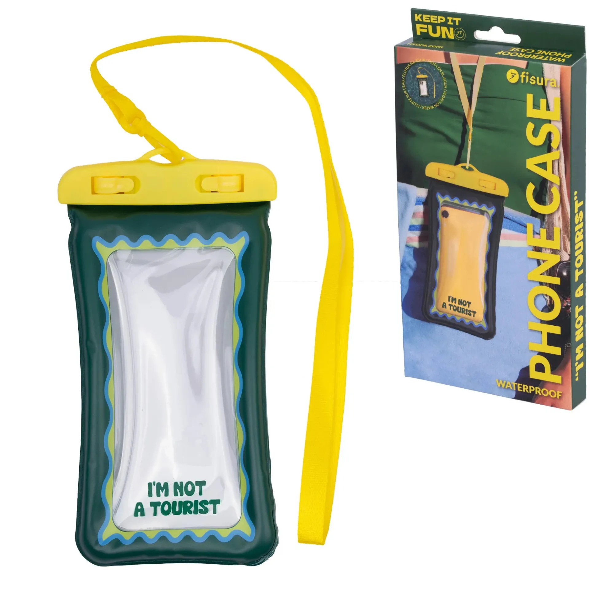 Funda móvil waterproof "I’m not a tourist”