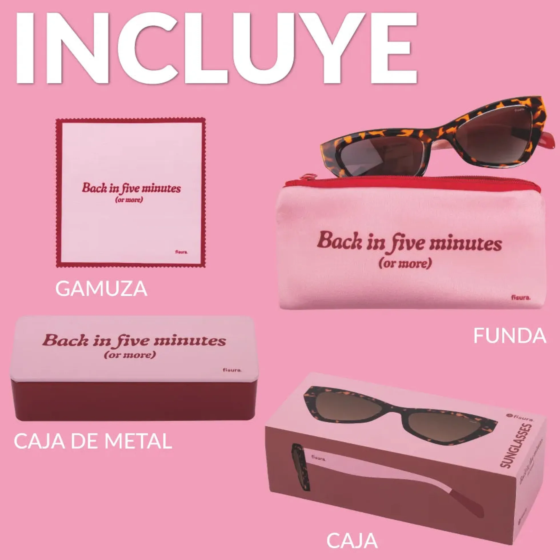 Gafas de sol “Back in five minutes”