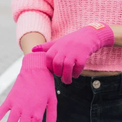 Guantes “Better late than ugly” rosa