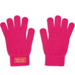 Guantes “Better late than ugly” rosa