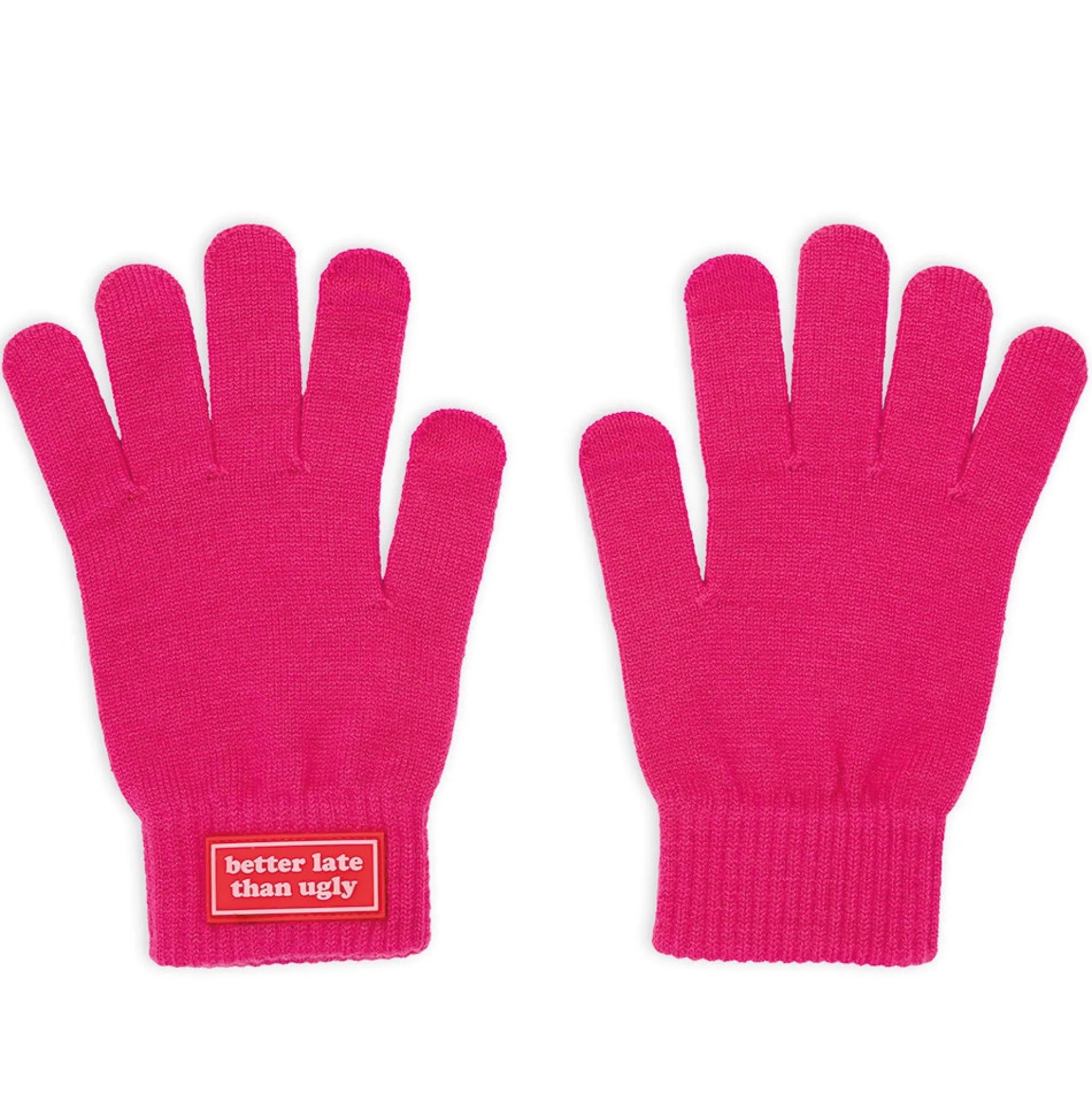 Guantes “Better late than ugly” rosa