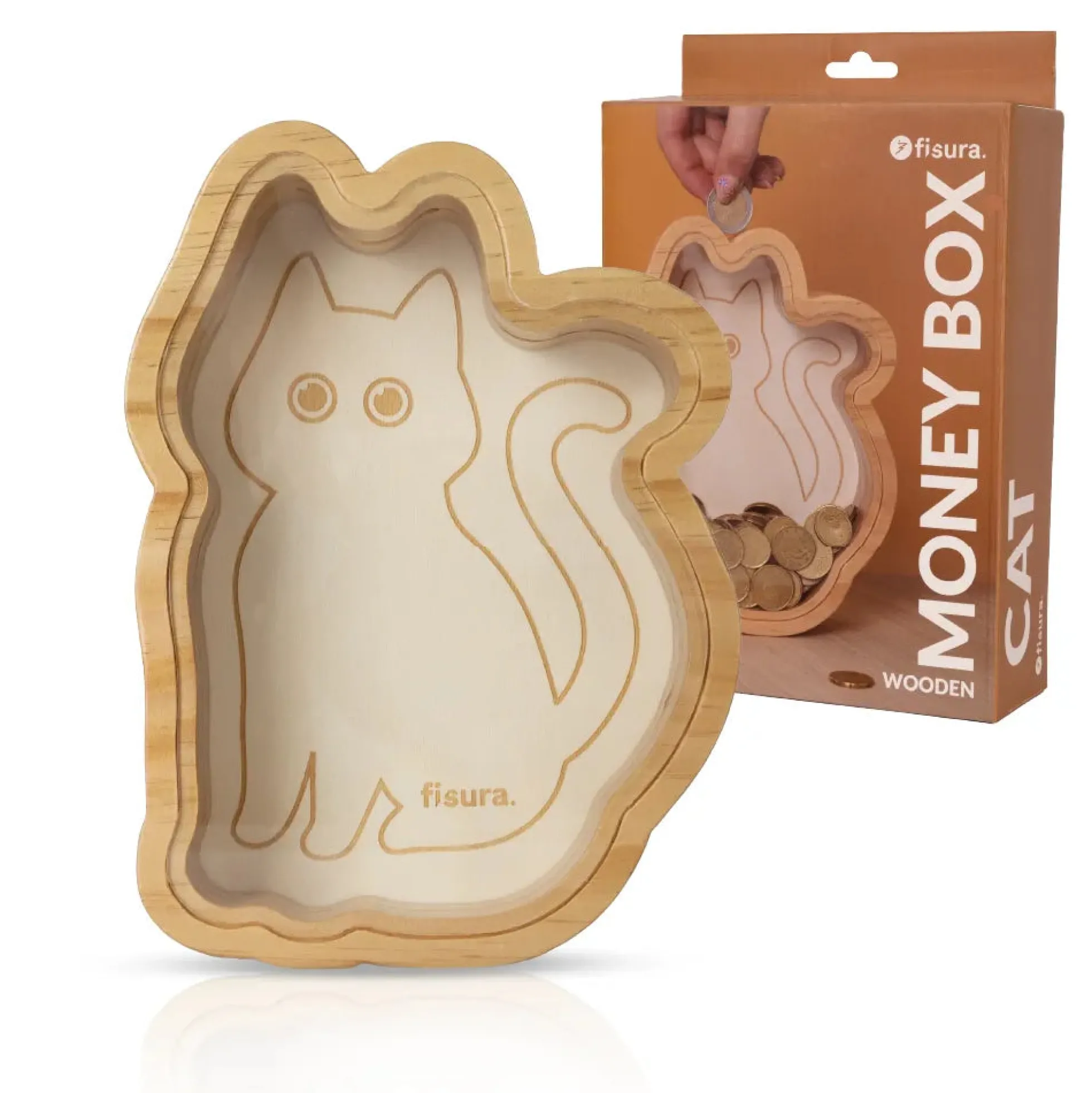 Hucha de madera “Gato”