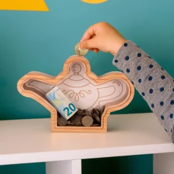 Hucha de madera “Lámpara mágica”