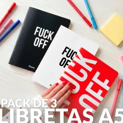 Libreta A5 “Fuck off” pack de 3
