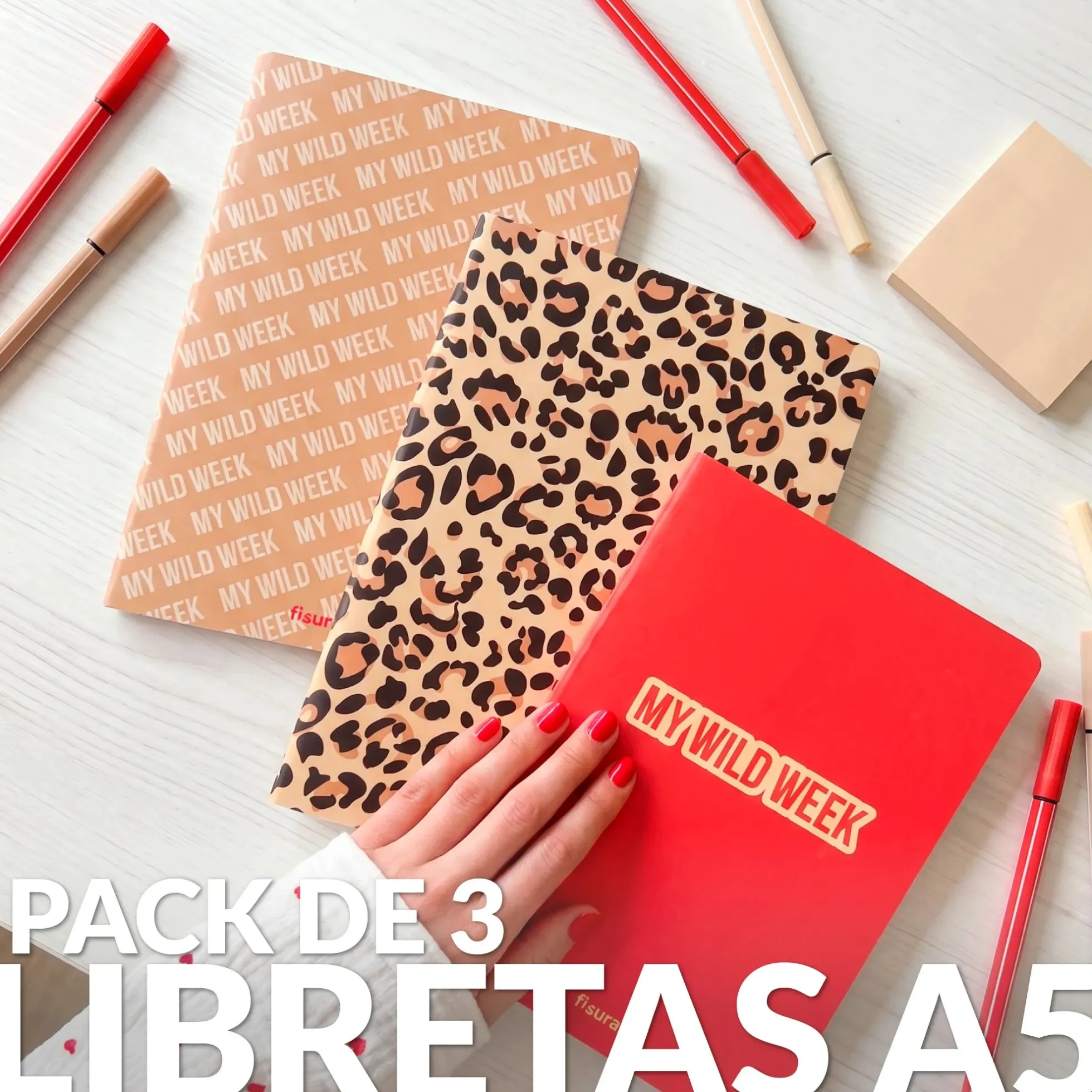 Libreta A5 “My wild week” pack de 3