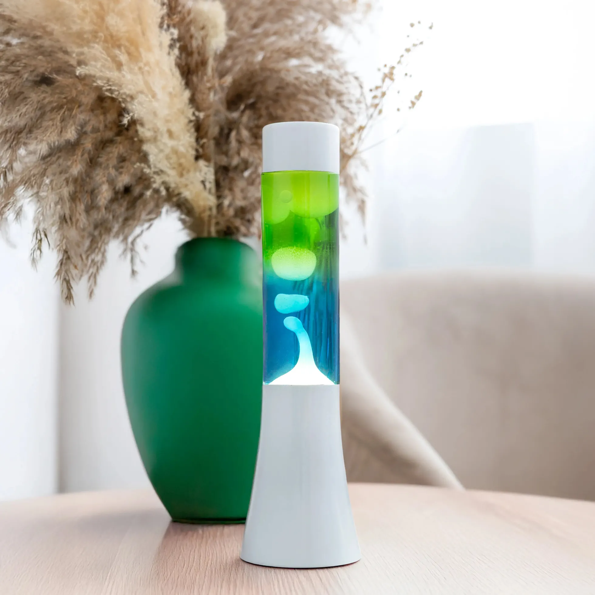 Lámpara de lava degradada azul y verde de 30 cm