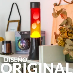 Lámpara de lava degradada de 30 cm con base negra