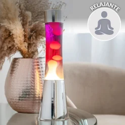 Lámpara de lava degradada rojo y blanco