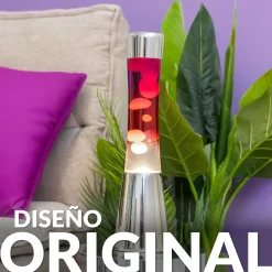 Lámpara de lava degradada rojo y blanco
