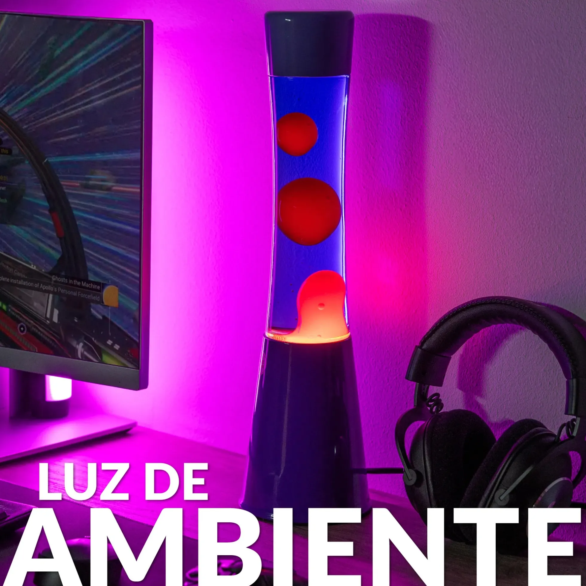 Lámpara de lava degradado morado