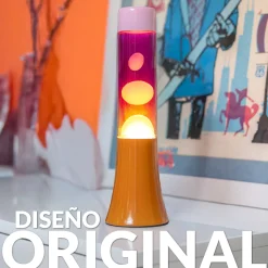 Lámpara de lava degradado rosa y naranja de 30 cm