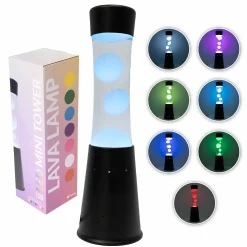 Lámpara de lava LED con base negra - 7 colores