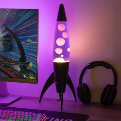 Lámpara de lava rocket morada