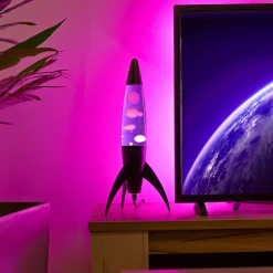 Lámpara de lava rocket morada