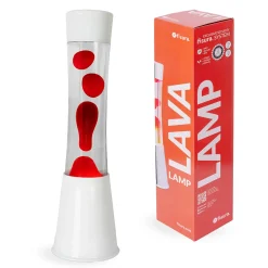 Lámpara de lava roja y blanca