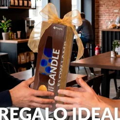 Lámpara de lava vela marrón y azul