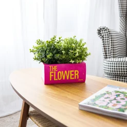 Macetero libro "The flower" rosa