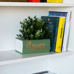 Macetero libro "The flower" verde