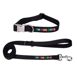 Pack de collar y correa "I’m the boss" L