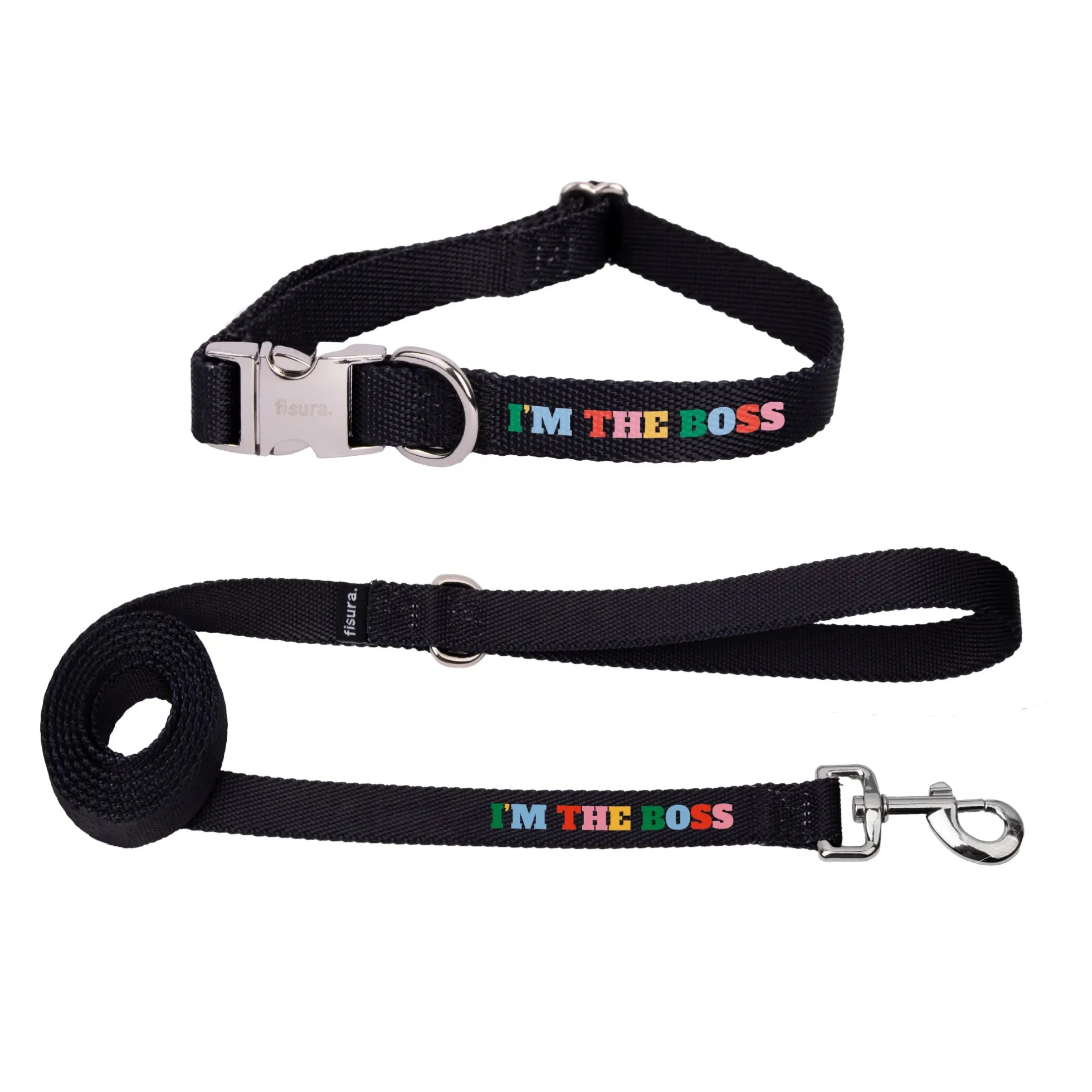 Pack de collar y correa "I’m the boss" L