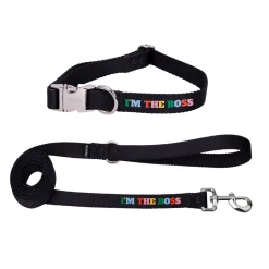 Pack de collar y correa "I’m the boss" S