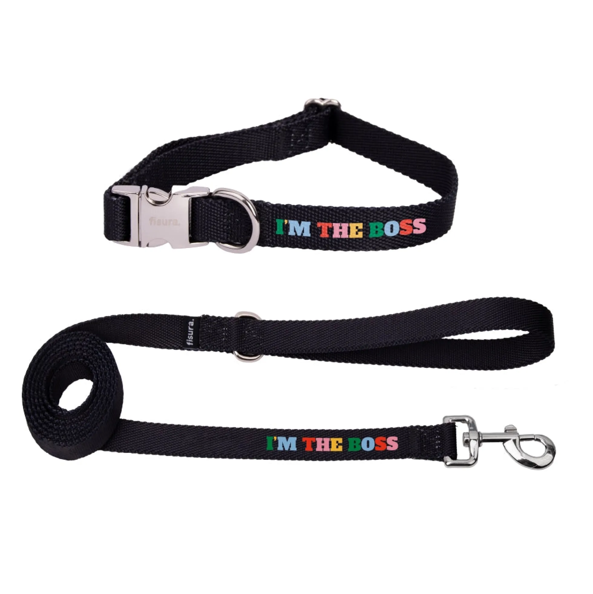 Pack de collar y correa "I’m the boss" S