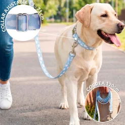 Pack de collar y correa "Nubes” L