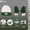 Pack de gorro y guantes “I’m cold” verde y gris