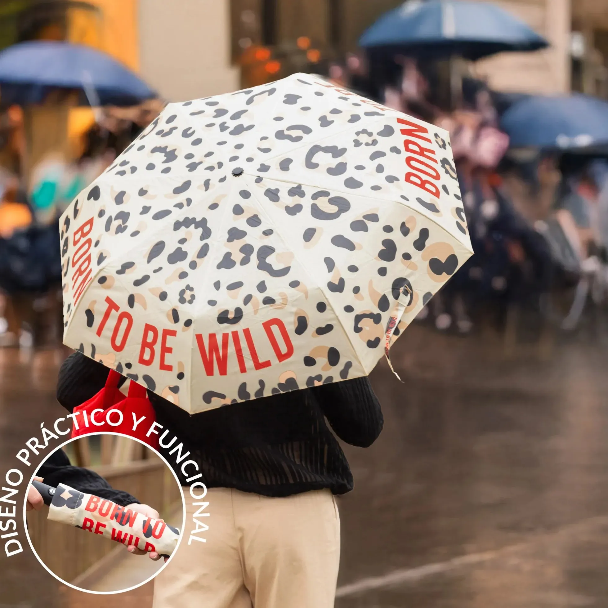 Paraguas plegable “Born to be wild”