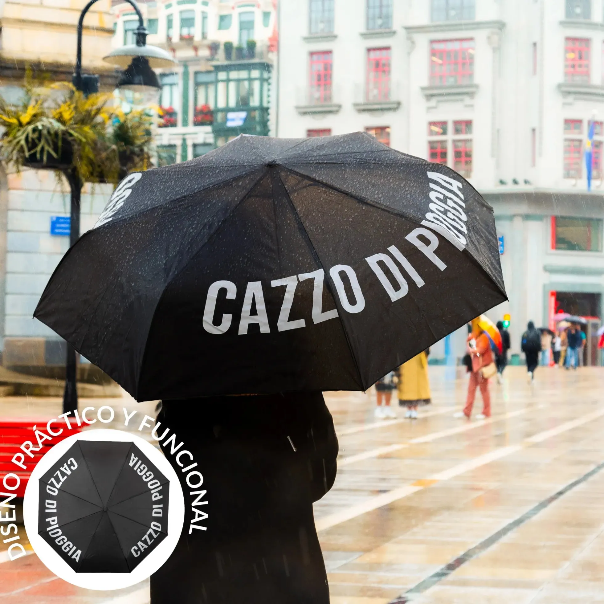 Paraguas plegable “Cazzo di pioggia”