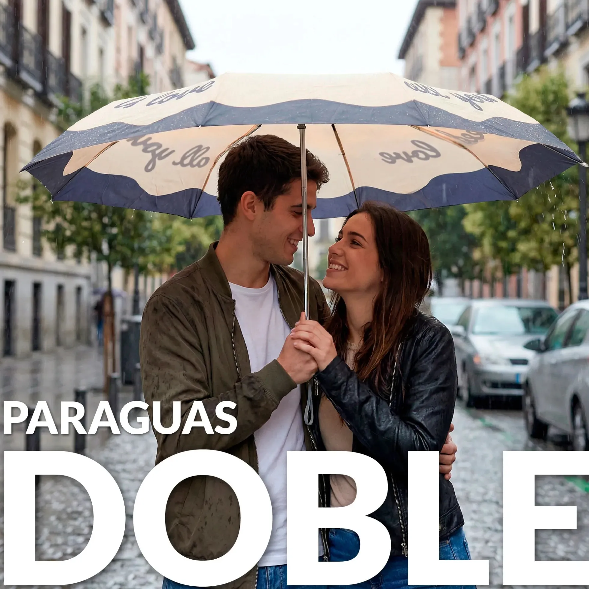 Paraguas plegable doble "All you need is love"