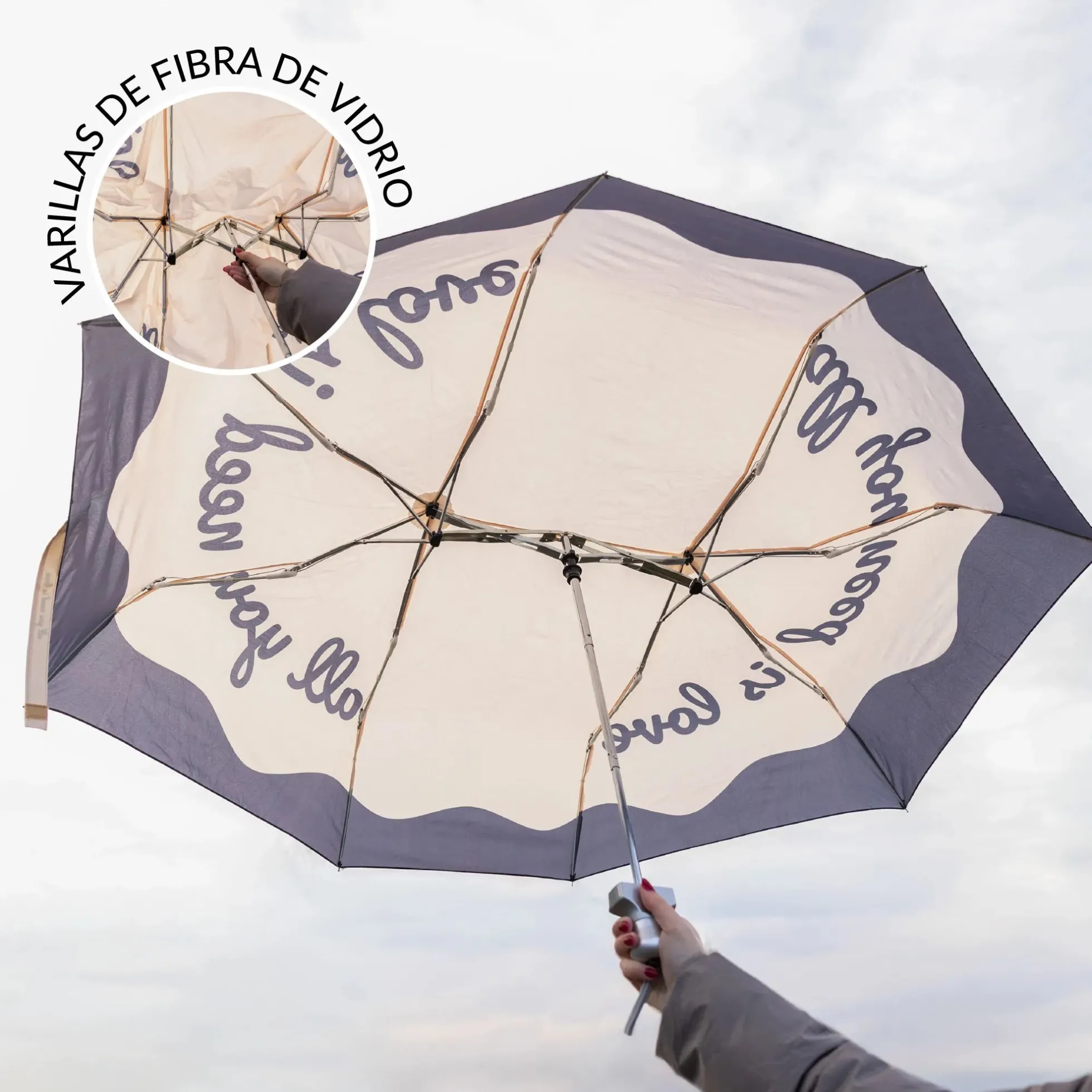 Paraguas plegable doble "All you need is love"
