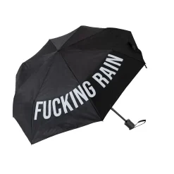 Paraguas plegable "Fucking Rain" negro
