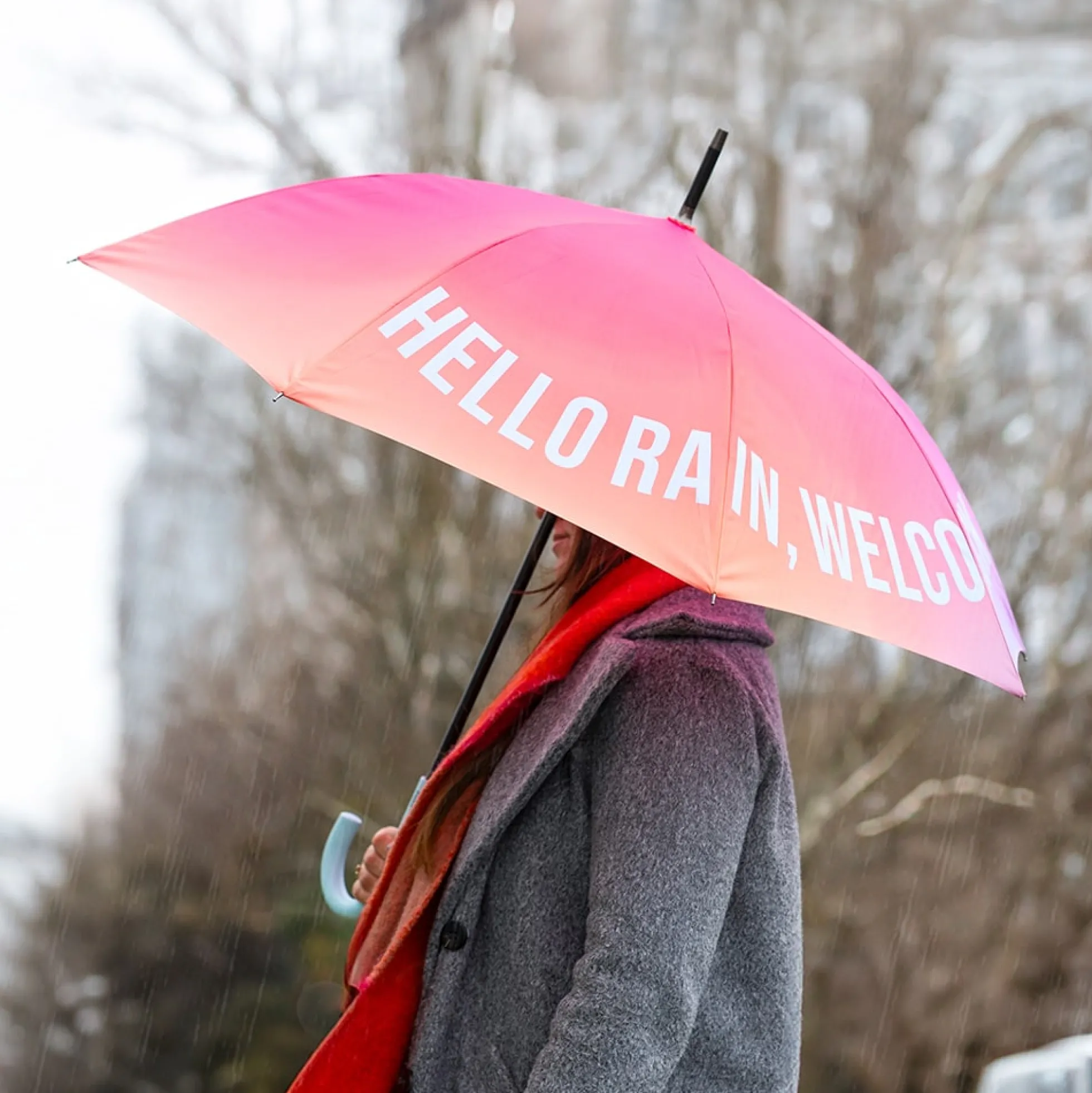 Paraguas "Rain, welcome back" degradado