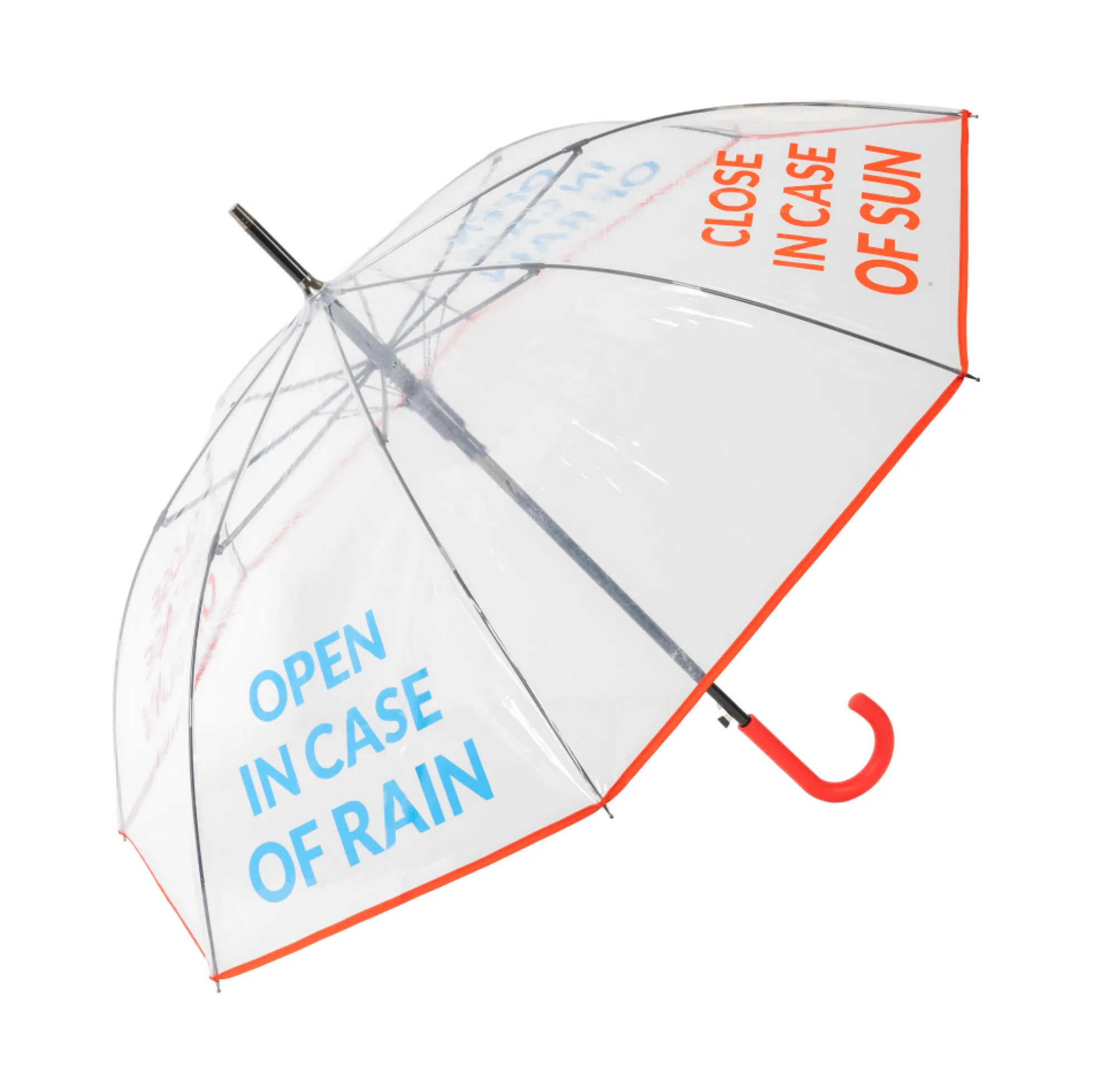Paraguas transparente "Open in case of..."