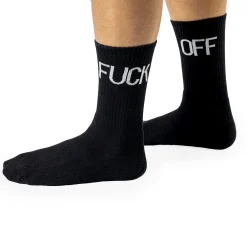 Par de calcetines chico "Fuck Off" - Negro