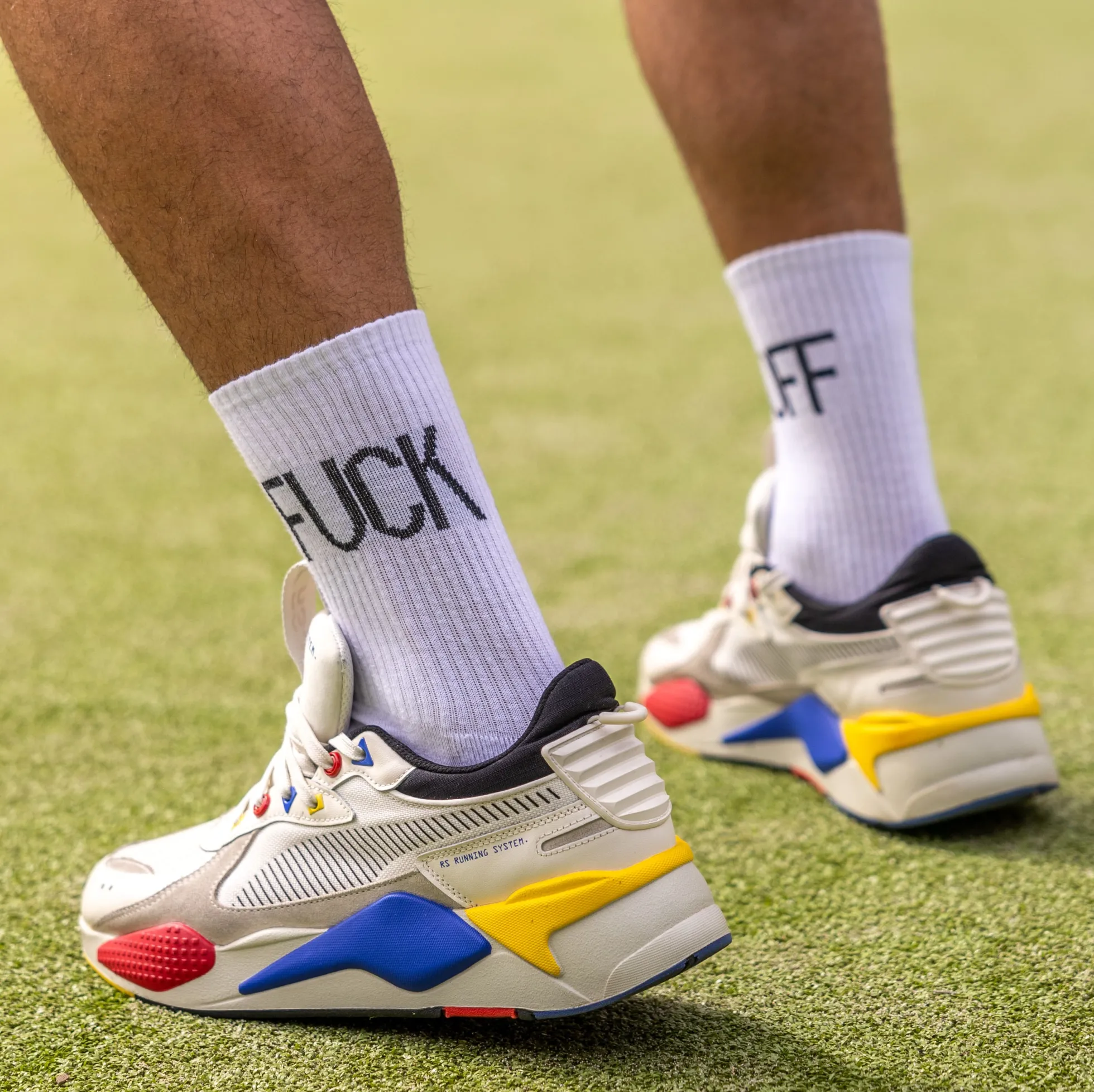Par de calcetines chico "Fuck Off" - Blanco