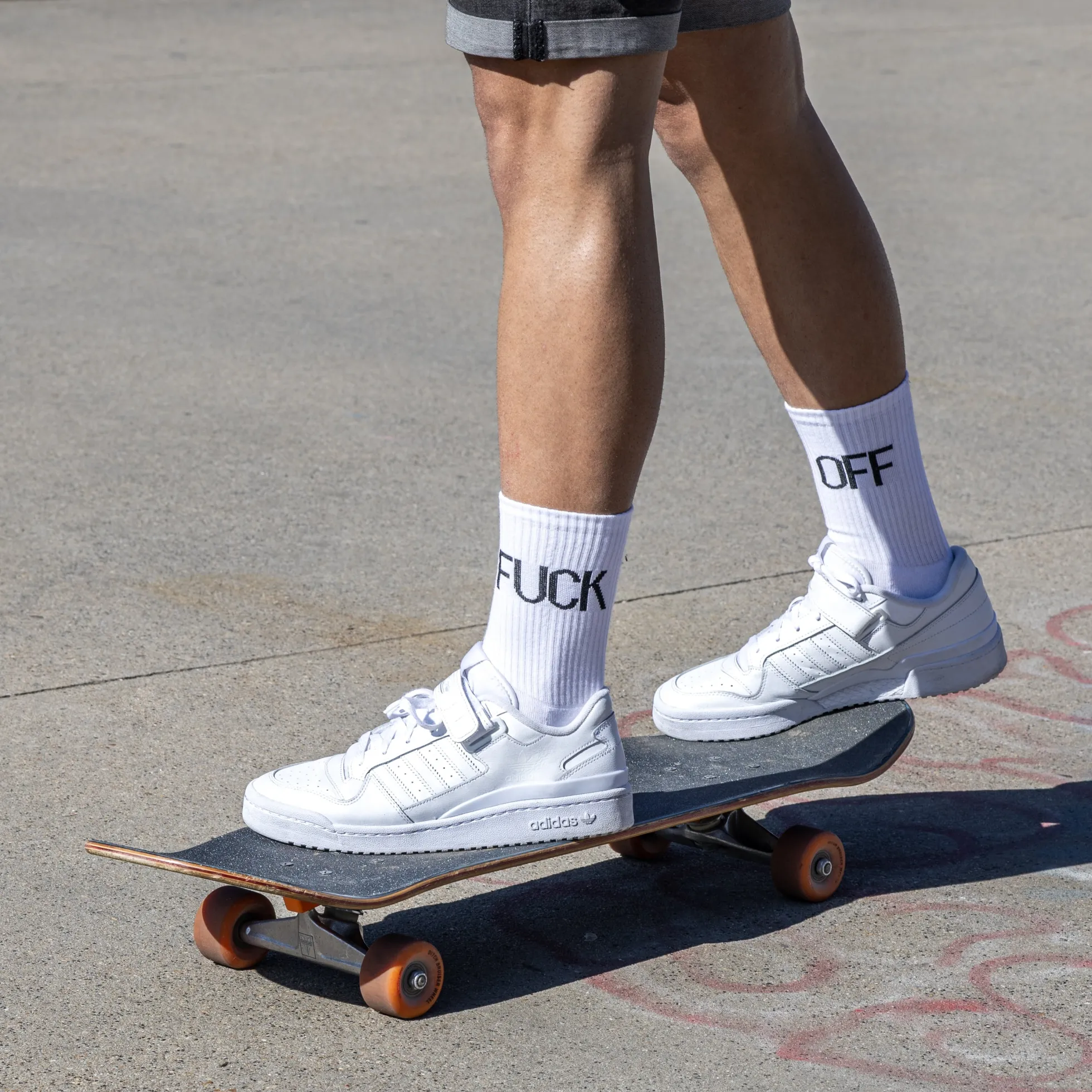 Par de calcetines chico "Fuck Off" - Blanco