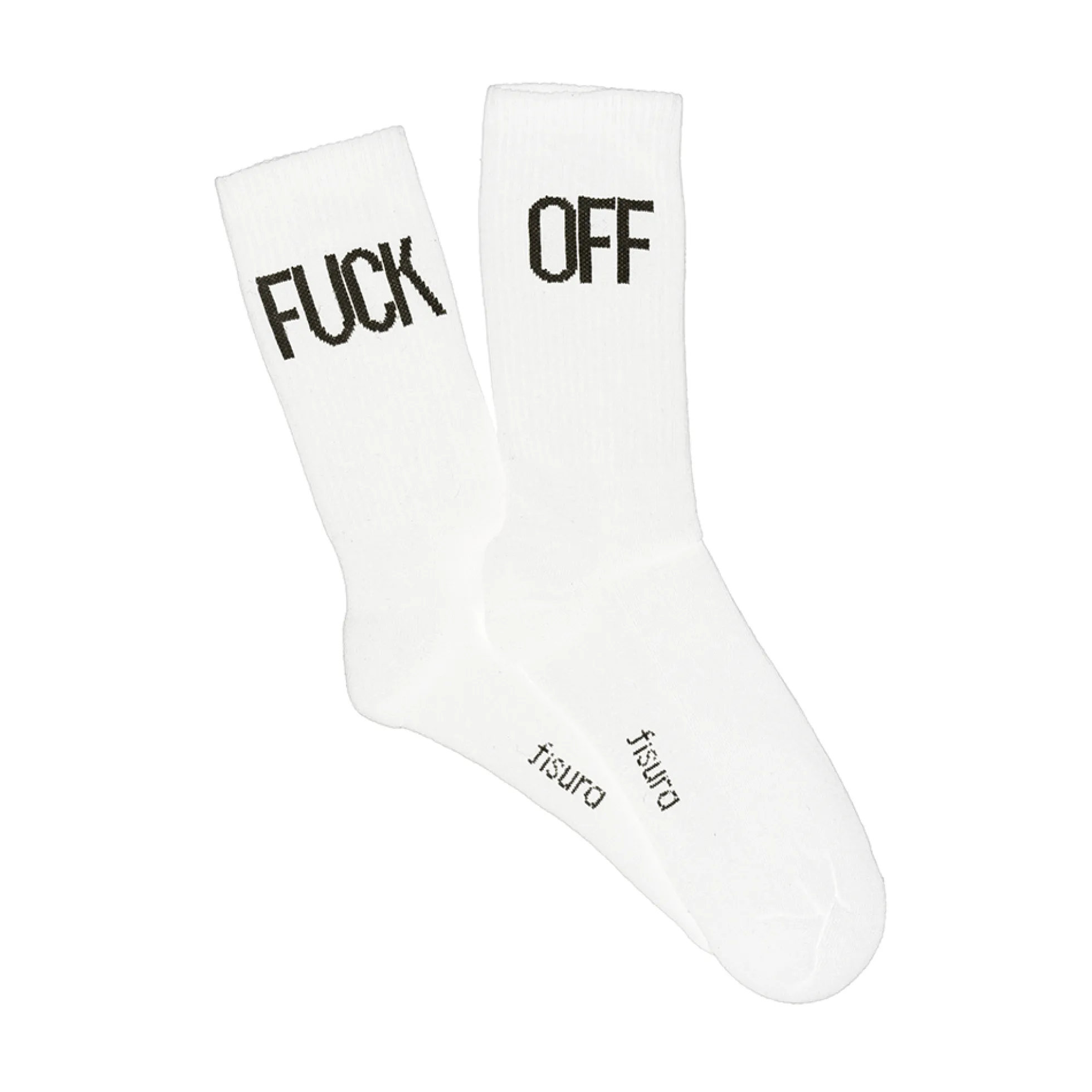 Par de calcetines chico "Fuck Off" - Blanco