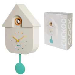 Reloj de cuco blanco con dial multicolor