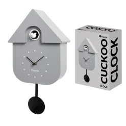 Reloj de cuco gris con dial blanco