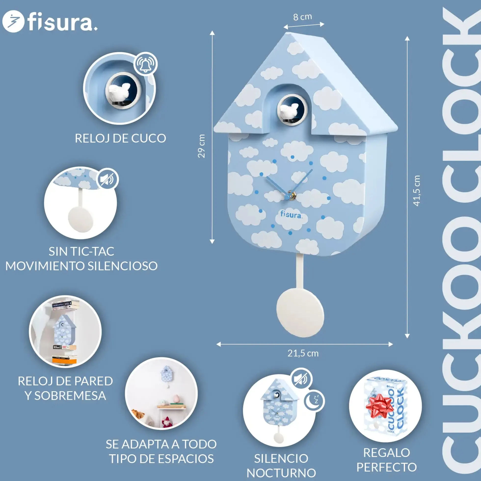 Reloj de cuco "nubes"