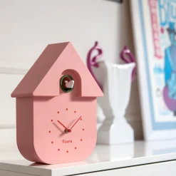 Reloj de cuco rosa y verde