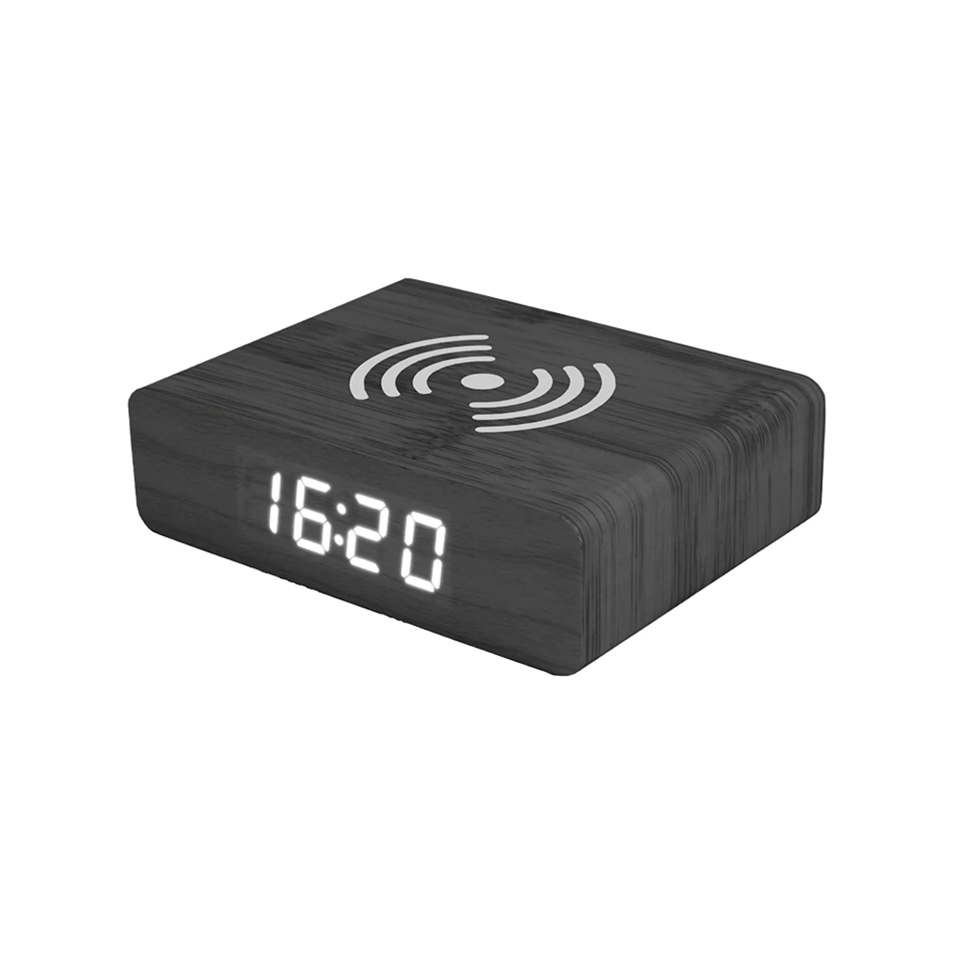 Reloj Despertador Cargador Negro