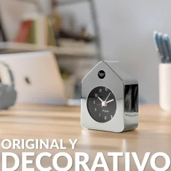 Reloj despertador casita mini cromo