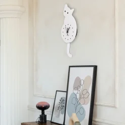 Reloj gato blanco