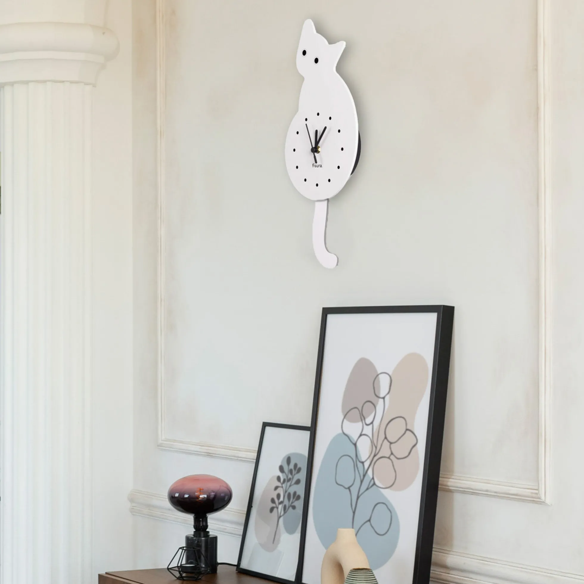 Reloj gato blanco