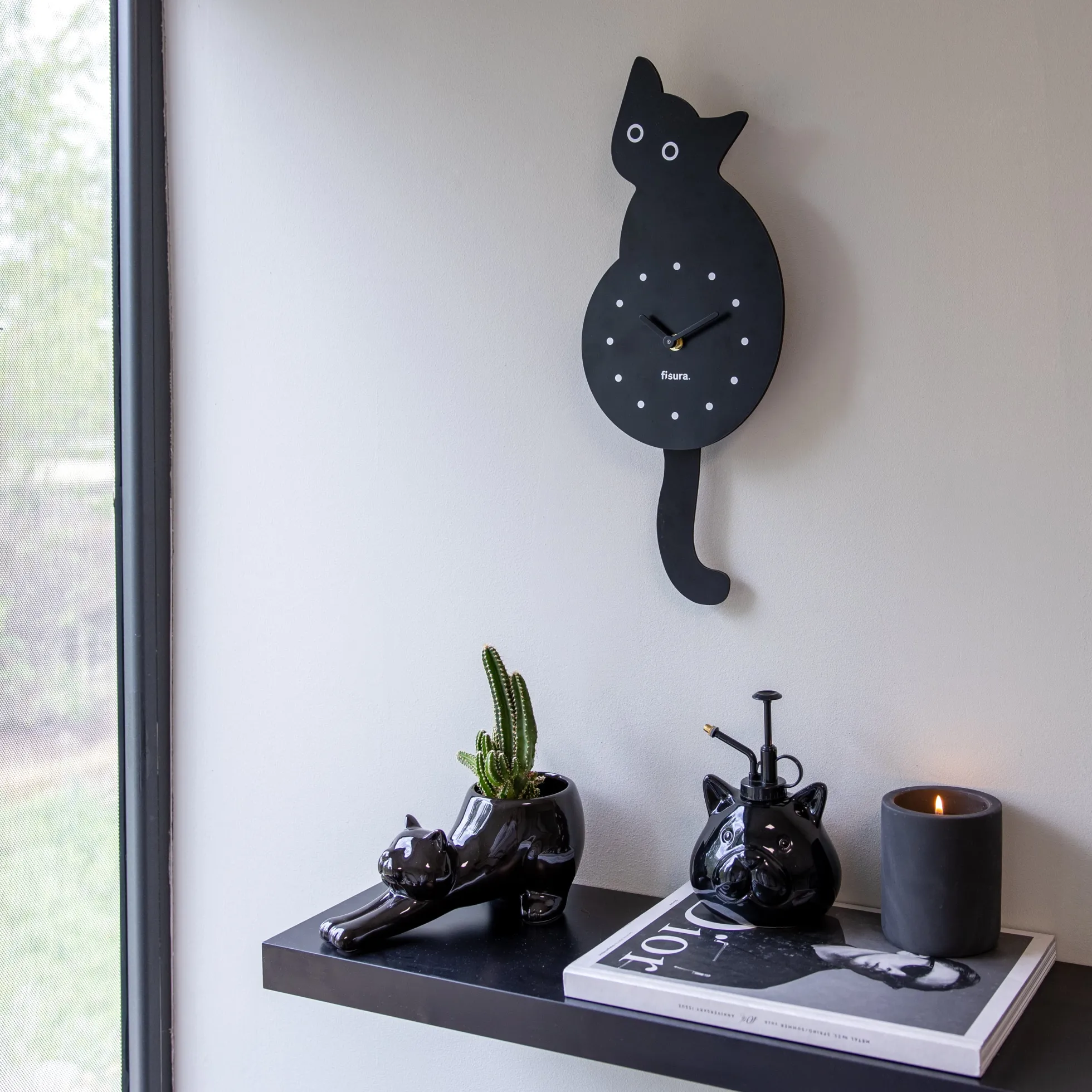 Reloj gato negro
